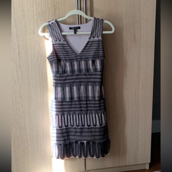 BCBG MaxAzria Black & Mauve Sleeveless Layered Tulle Mini Dress - Picture 2 of 5